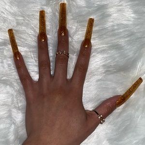 24pcs 3XL Square Golden Goddess Press on Nails | Gel-X Press on Nails